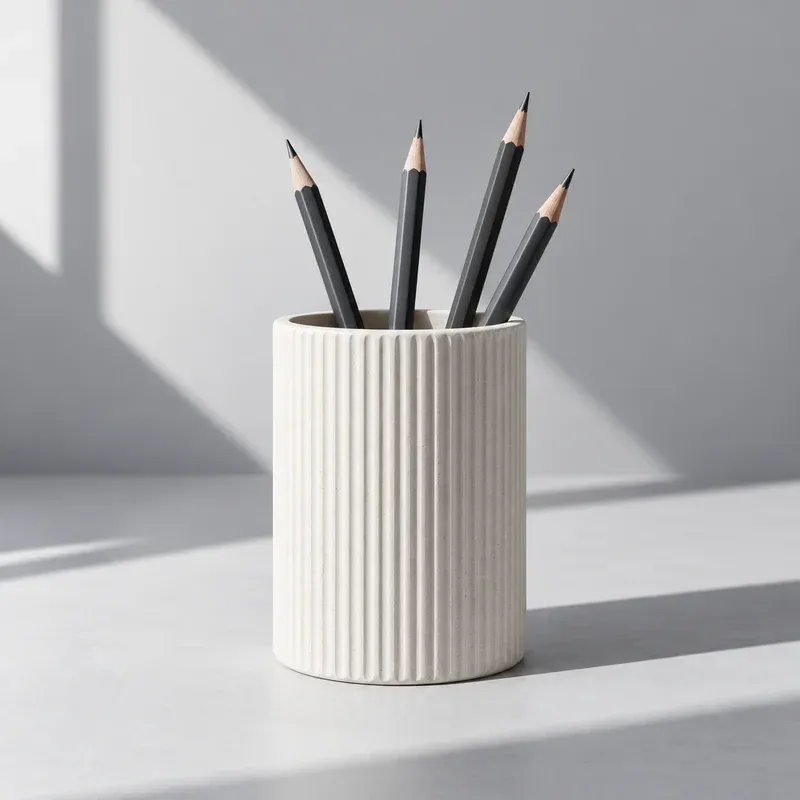 Ribbed pencil cup
