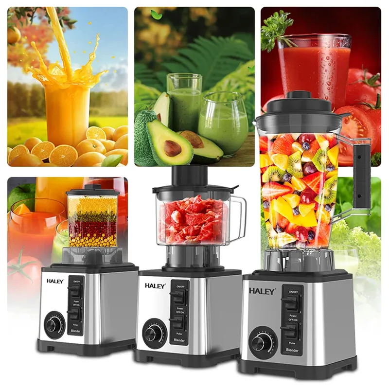 Blender Mixeur Electrique 3 En 1 Avec Mini Hachoir Et Moulin HALEY HY-2714 – خلاط كهربائي 3 في 1 مع مفرمة ومطحنة