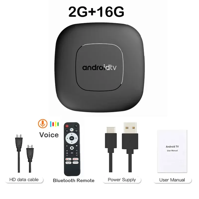 Android TV Box Connectée avec Télécommande Vocale 2+16GB – جهاز ميديا ذكي