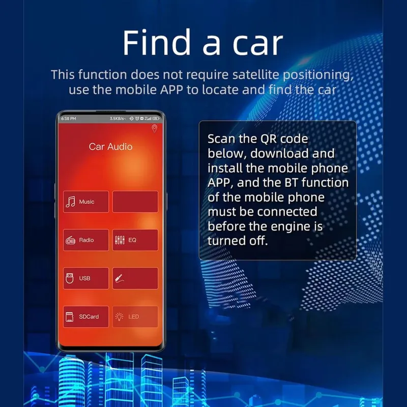Autoradio Bluetooth Simple DIN avec Support Téléphone – راديو سيارة بلوتوث بسيط مع حامل هاتف