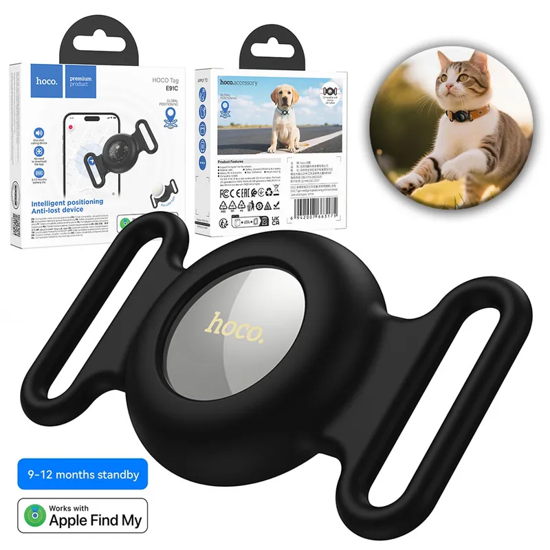 Airtag Dispositif anti-perte de positionnement type collier pour animal de compagnie E91C – جهاز تحديد المواقع
