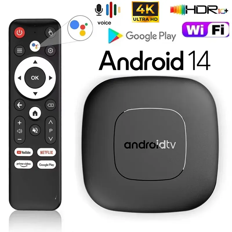 Android TV Box Connectée avec Télécommande Vocale 2+16GB – جهاز ميديا ذكي